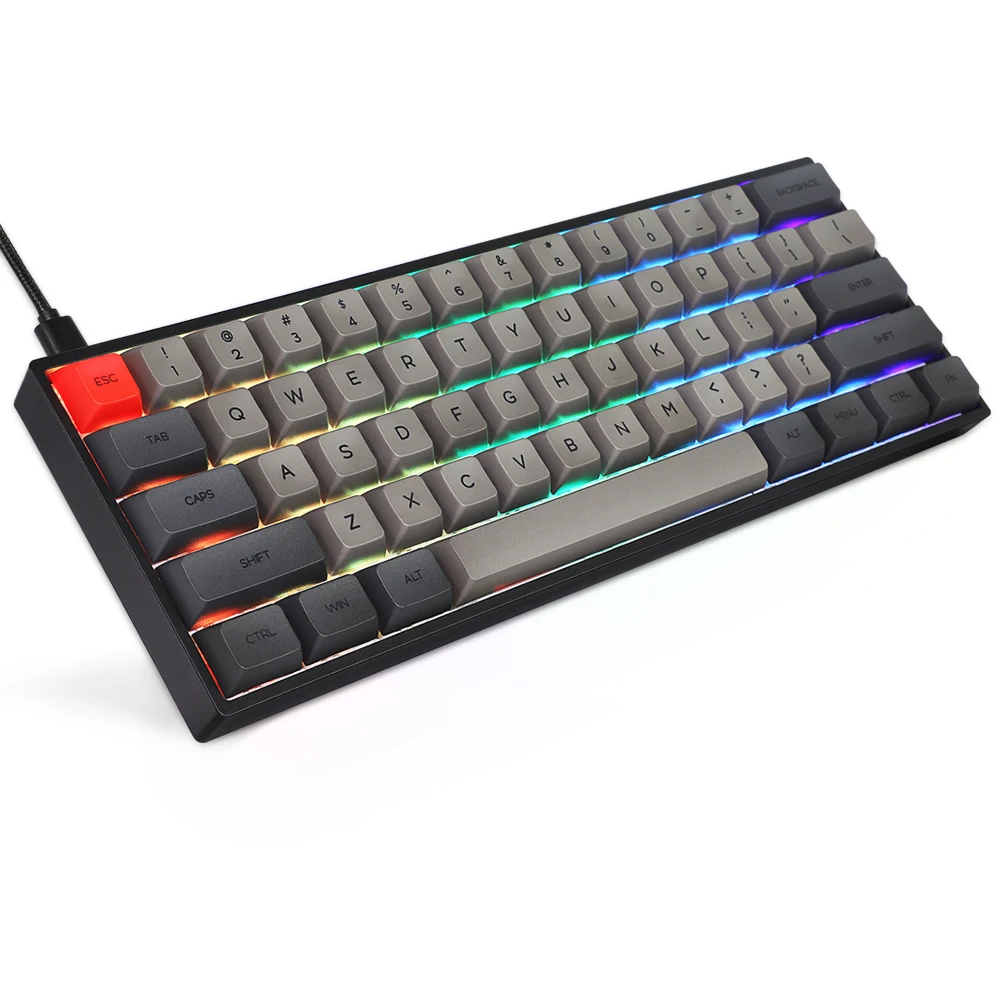 SK61 Gateron Optical red brown Black Blue switch hot swappable Mechanical Keyboard rgb switch rgb led type c  XDA Keycaps