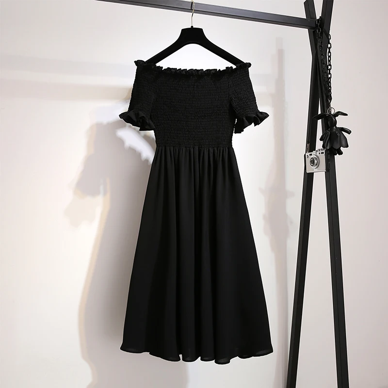 

Женский сарафан, сексуальное летнее платье с вырезом лодочкой и эластичным воротником, платье с открытой спиной и коротким рукавом размера ...