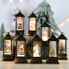 Подвесной Рождественский фонарь с мерцающим светодиодсветодиодный фонариком, Ночной светильник, фонарь, украшение с блестками, имитация снежного глобуса, фонарь