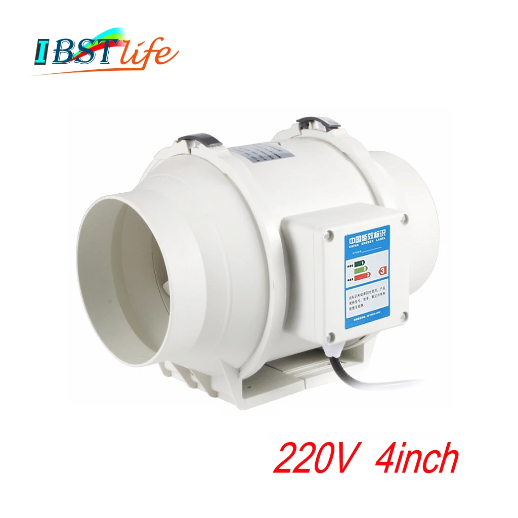 

220V 4inch Silent Wall Extractor Exhaust Duct Ventilation Fan Air Blower Window Ventilator Vent Kitchen Bathrooms Bedroom Home
