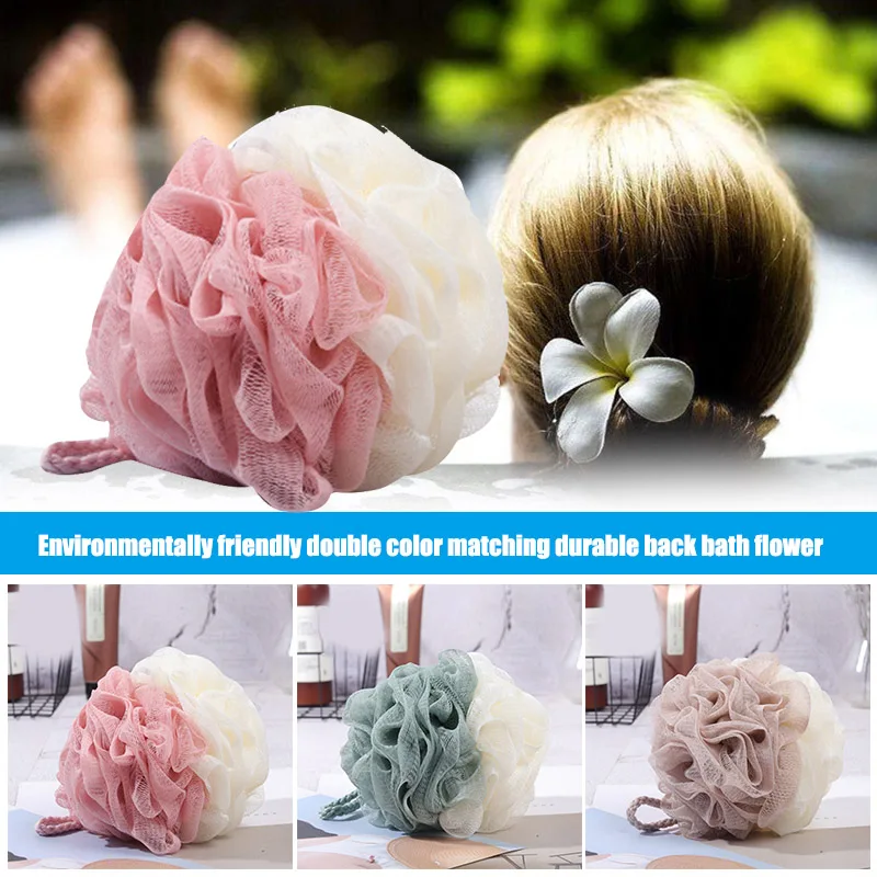 

Double Color Matching Bath Ball Bath Brushes Rich Foam Sponges Scrubber with Lanyard Flower 10X10cm NShopping