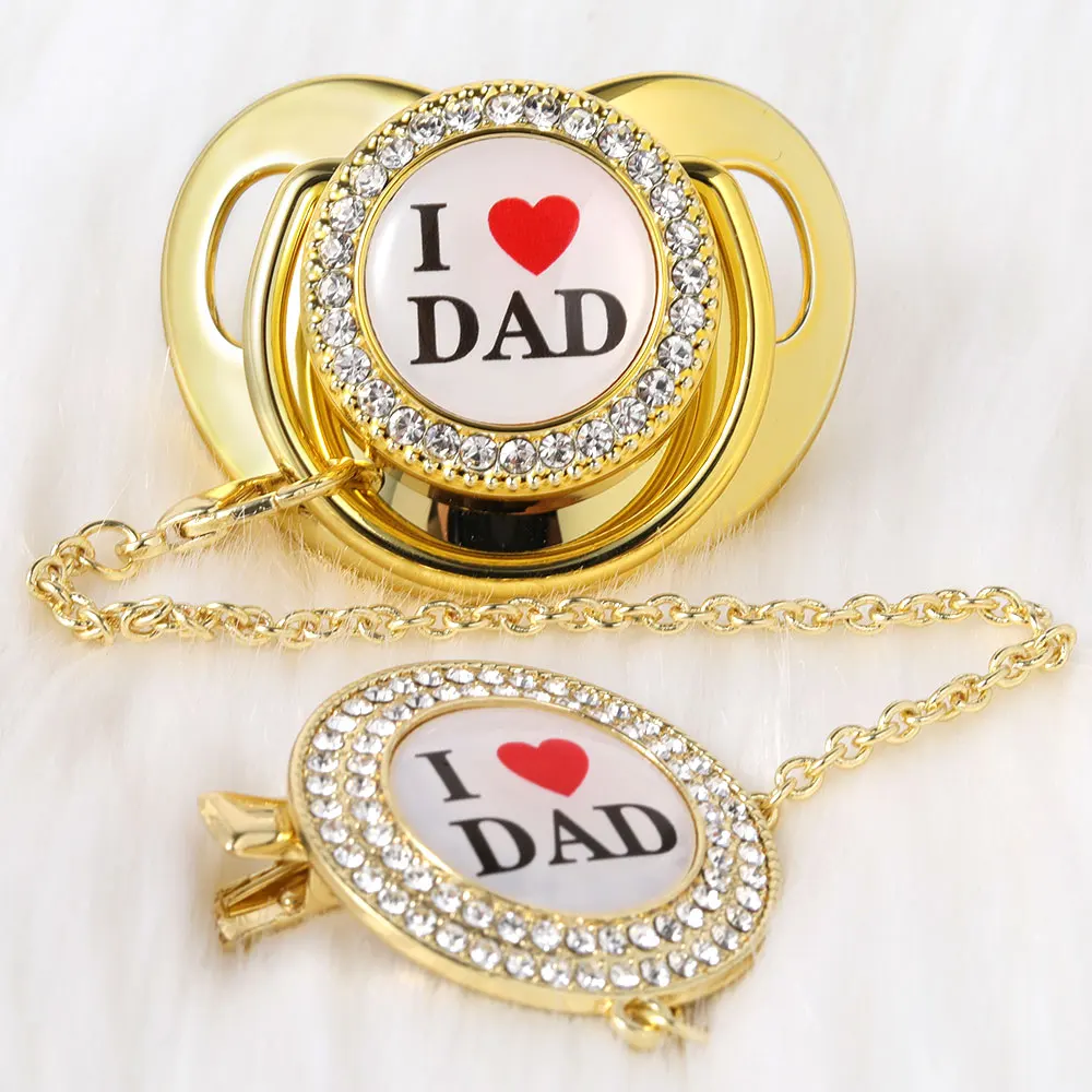 

детские соски пустышки для малышей соска для младенца товары для новорождёных Роскошная соска Bling с зажимом на цепочке для новорожденных, д...