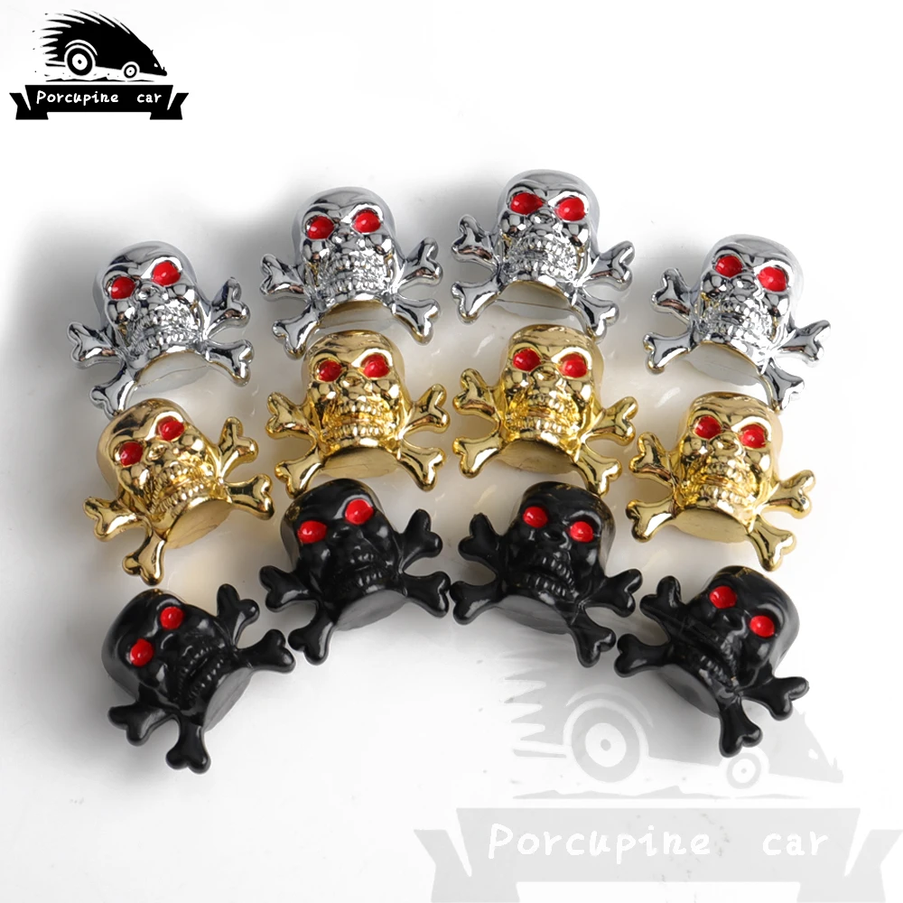 Колпачки на воздушный клапан с черепом пирата 4 шт. колпачки для шин мотоцикла и