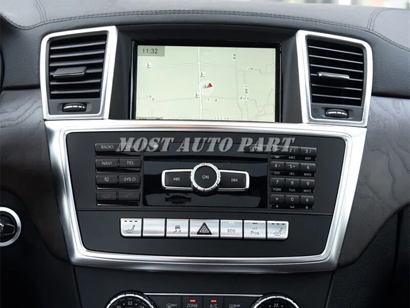 Внутренняя Центральная рамка CD для Benz GLE W166 Coupe C292 2015-2019 черные/серебряные