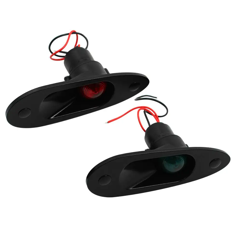 1 пара красный + зеленый утапливаемое крепление морской лодки RV СВЕТОДИОДНЫЕ