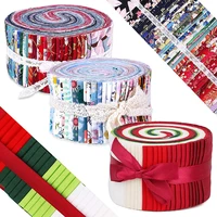 Dailylike 120 Pcs Jelly Roll Fabric Strips Cotton Fabric Roll Up Fabric Quilting Strips DIY Handmadework For Doll Dress Making