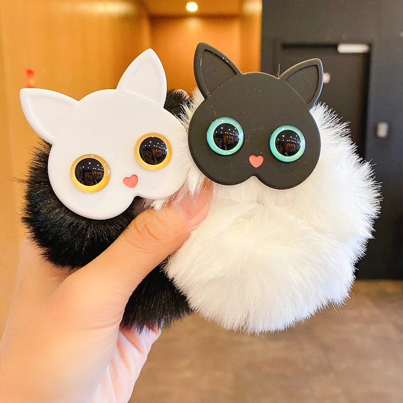 

Cartoon Kitten Rubber Hair Rope Girl Cat Plush Hair Ring Elastic Hair Band Sweet Large Intestine Circle Cute Hair Accessories