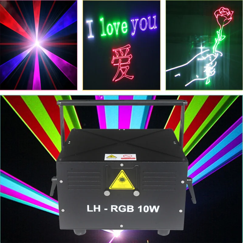 ILDA + DMX512 10 ватт SD карта лазерный логотип проектор rgb Анимация света для
