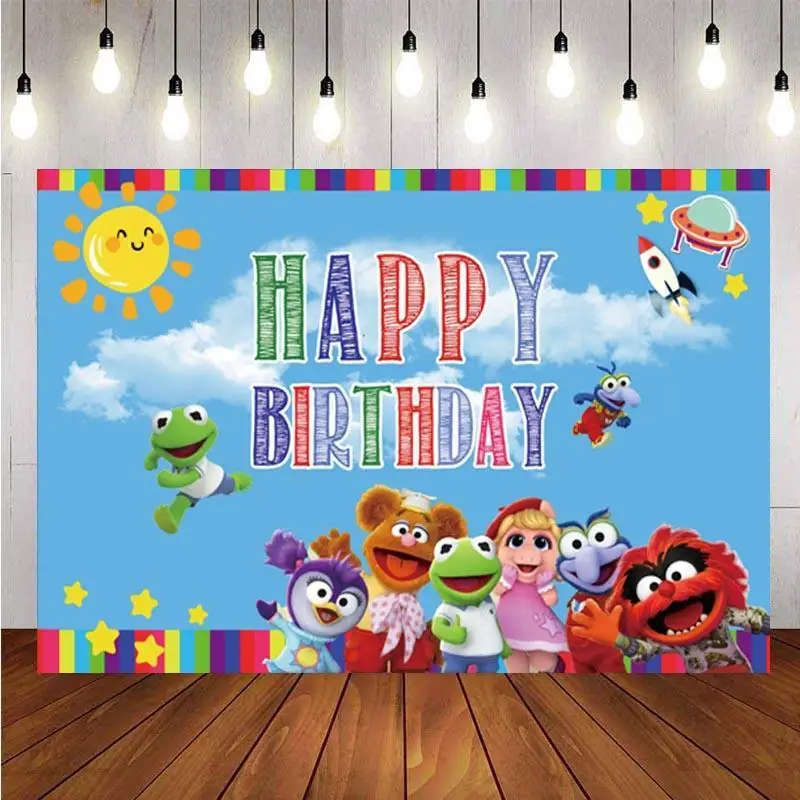 

Muppet Babies Photography Backdrop Baby Shower Newborn Birthday Party Background Photo Studio Decor Banner Prop