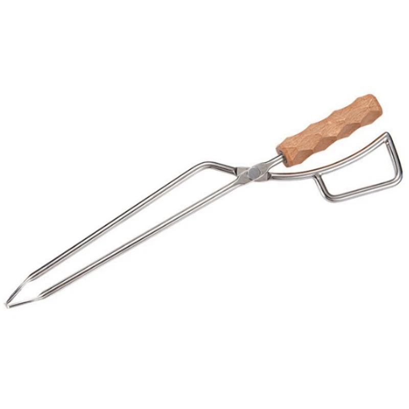 

Barbecue Carbon Clamps Burning Fire Tongs Charcoal Clamps Duckbill Carbon Fire Tongs Non-Hot Solid Wood Carbon Clamps