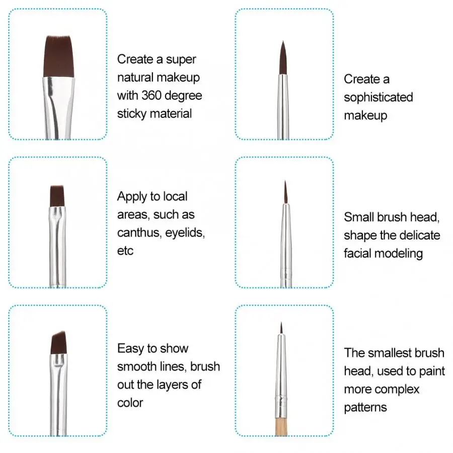 Красота 6 шт художественные кисти для рисования маслом на Хэллоуин Кисть макияжа