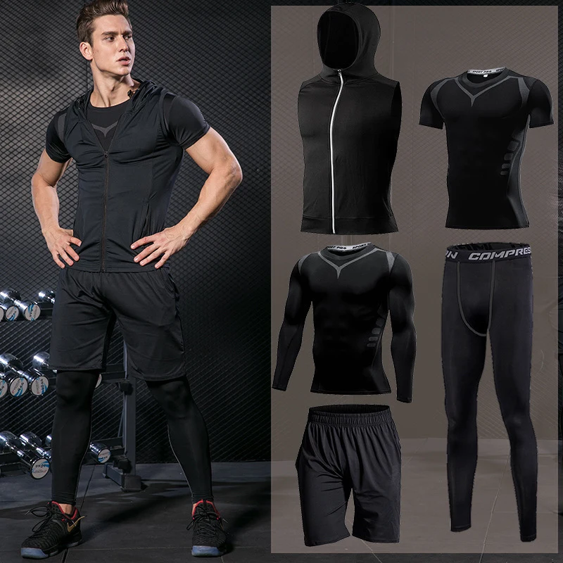 Спортивный костюм мужской, спортивный комплект для бега, мужской спортивный костюм, спортивная одежда для бега для мужчин, спортивная одежда для фитнеса, тайтсы спорт костюм, комплект толстовки, костюм для бега