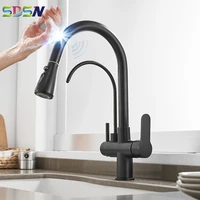 touch kitchen faucets matte black filtered kitchen mixer tap intelligent sensor pull out kitchen faucet black bronze touch mixer