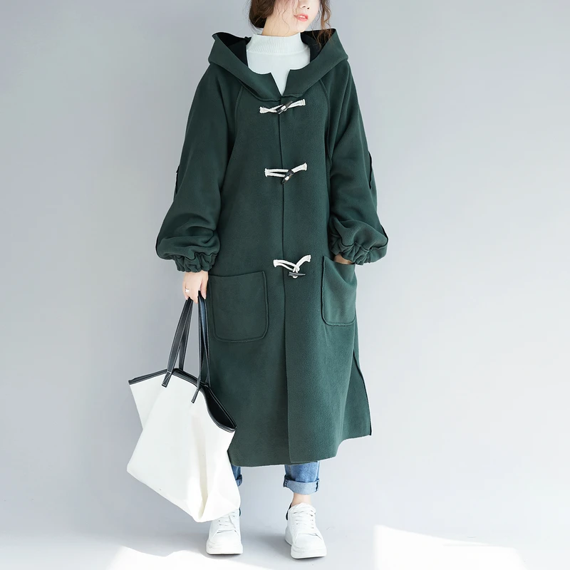 Зимнее пальто для беременных сохраняющее тепло длинное Свободное с капюшоном из