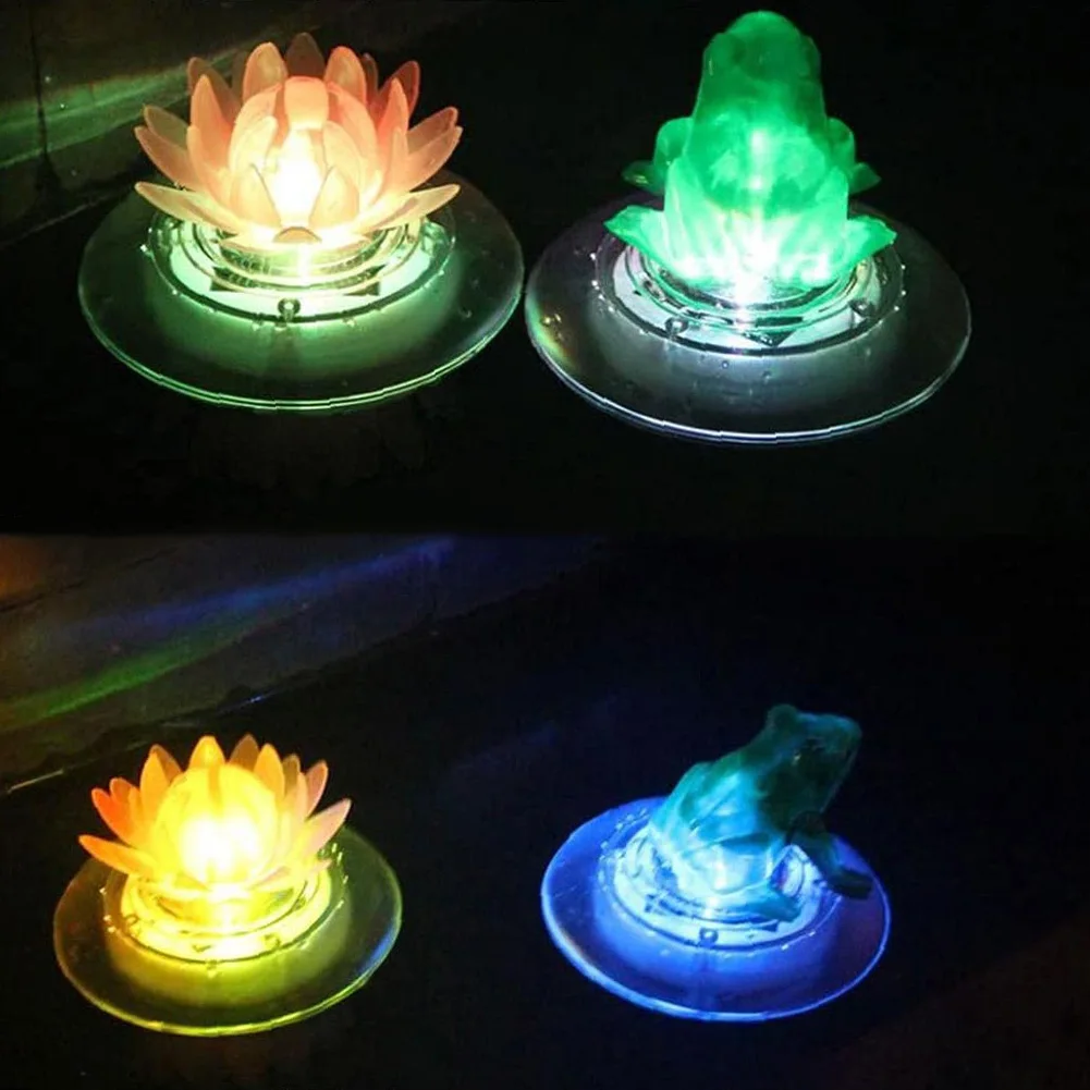 

LED Solar Lotus Light Floating Colorful Lamp Waterproof Garden Pond Decor Flowers Leaf Lily Water Lantern Festival Decoration