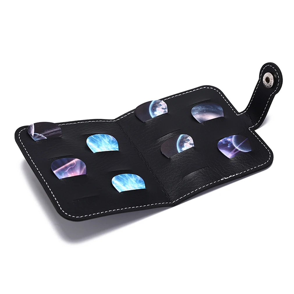 

Deluxe Guitar Pick Holder PU Leather Wallet Plectrum Case Cover Carrying Bag
