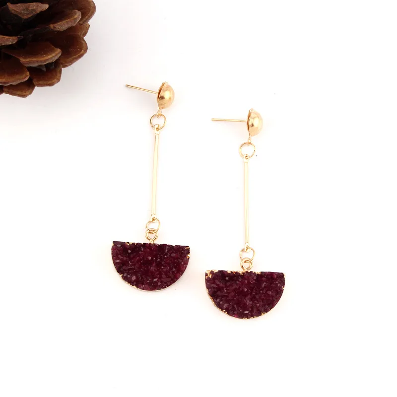 1 пара полимерные камни Друза серьги для женщин ювелирное изделие ручной работы