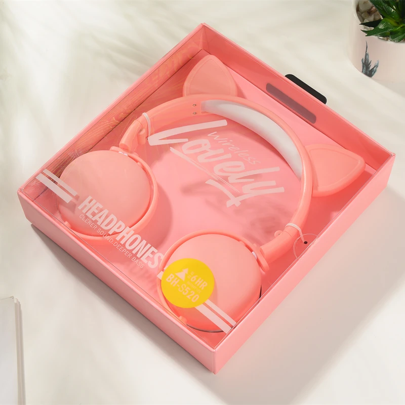 Наушники с кошачьими ушками Bluetooth 5 0 Молодежные наушники микрофоном поддержка