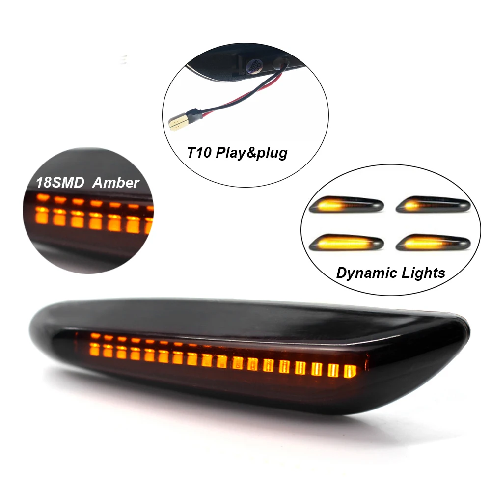 2x последовательный мигающий светодиодный боковой указатель поворота для BMW F10 X1