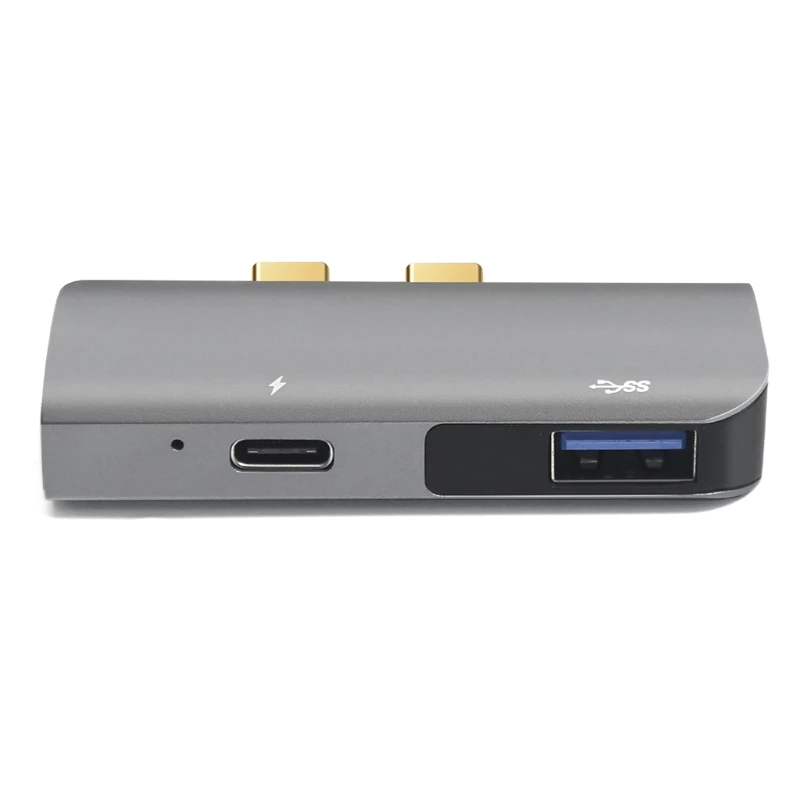 

2022 New 5 in 1 USB3.0 to Thunderbolt 3 Hub 2x Type C 4k HDMI-Compatible PD Fast SSD HDD