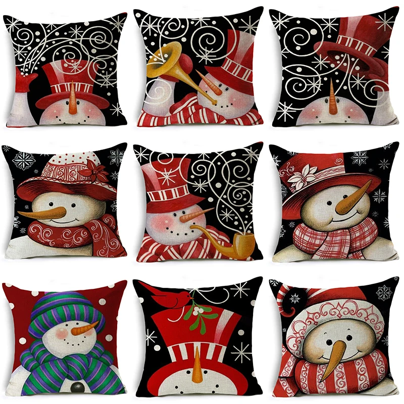 Рождественская наволочка для подушки CANIRICA спальни 45x45 см гостиной Льняные