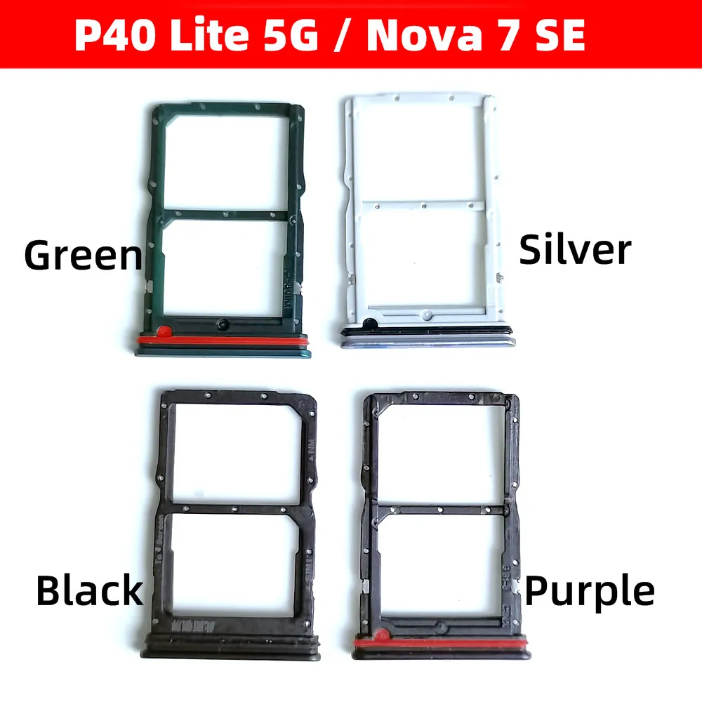 Новый Sim лоток для Huawei P40 Lite 5G / Nova 7 SE SD карты держатель слот запасные части |