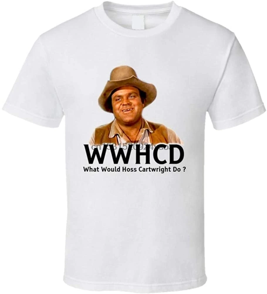 Футболка с надписью What Will Hoss Cartwright Do WWJD bonanzе | Футболки на заказ