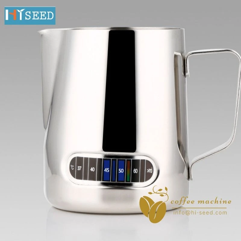 

Стакан из нержавеющей стали с острым отверстием и вытравленной температурой наклейкой цилиндр с вытравленной Крышкой Горшок для вспениван...