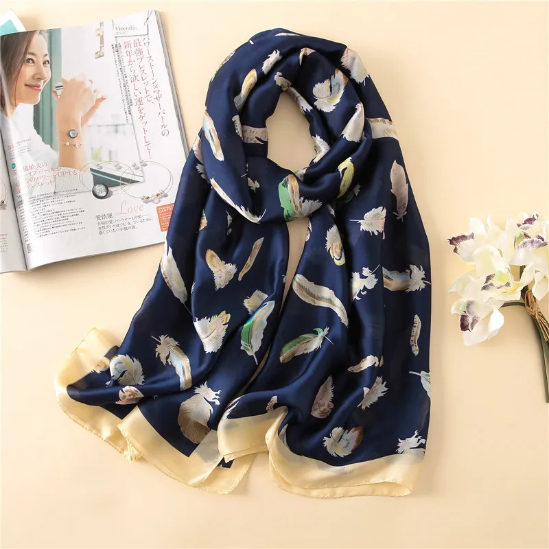 Роскошный брендовый шарф из чистого шелка женская дизайнерская шаль