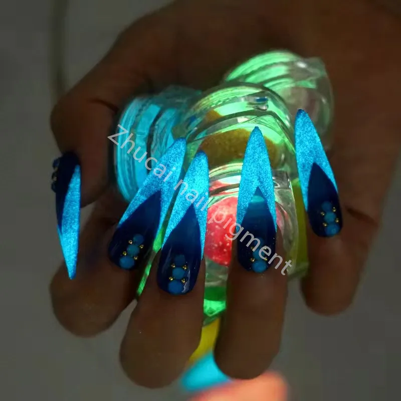 Новинка 2021 года флуоресцентная пудра для ногтей светящаяся bunddy конфетная