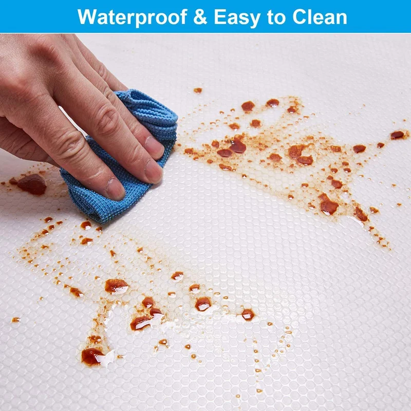 

2 Rolls Shelf Drawer Liners Waterproof Non-Adhesive Non-Slip Clear Protector Mat for Cabinet Cupboard Refrigerator