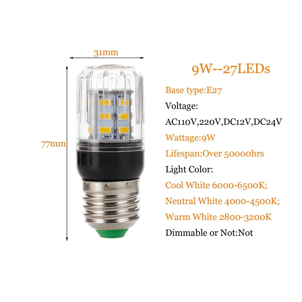 E27 E14 E12 E26 SMD 5730 27 светодисветодиодный s 7 Вт Светодиодная лампа-кукуруза