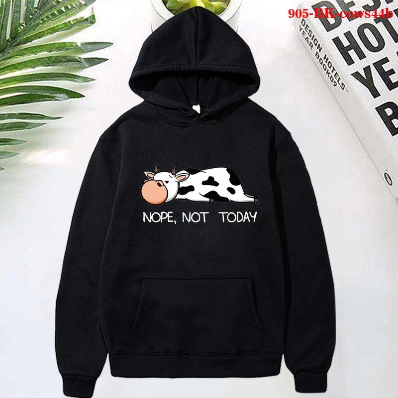 

Nope Not Today print Harajuku women graphic fashion long-sleeved Vintage plus hoodies Ulzzang casual plus size hooded sweatshirt