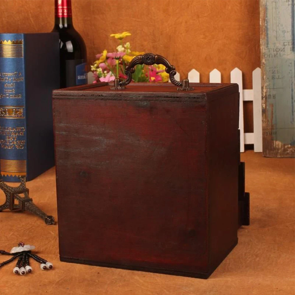 

4 Drawers Portable Handmade Antique Earrings Necklace Storage Organizer For Women Wooden Jewelry Box Large Capacity Display