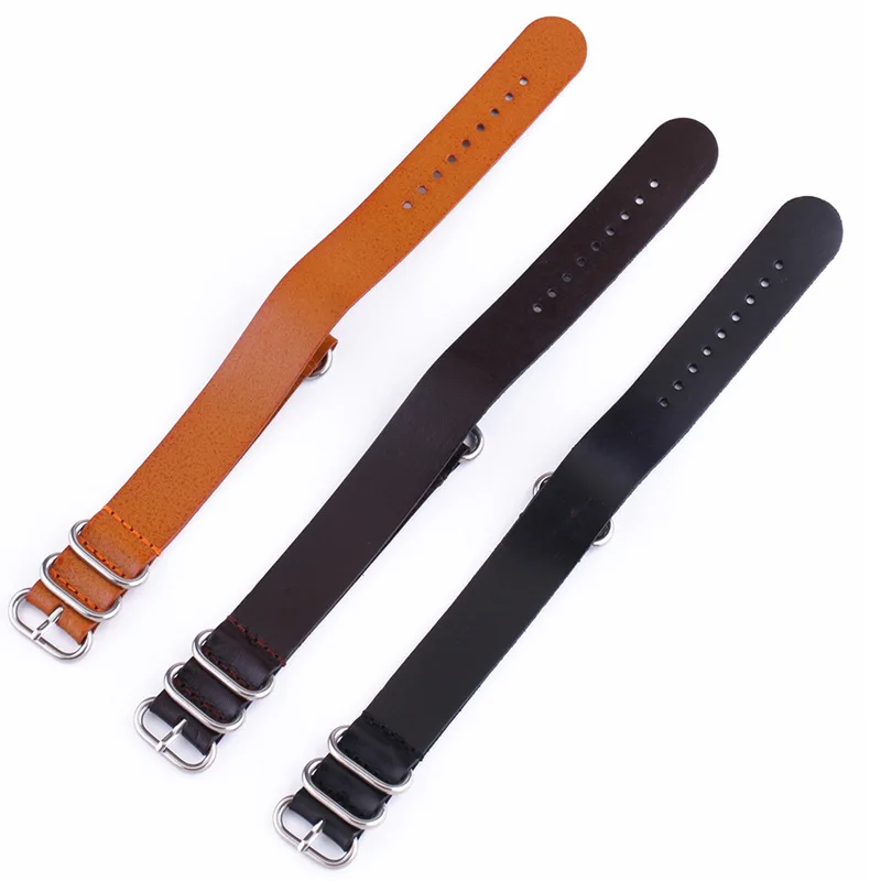 Модные Ремешки для часов из натуральной кожи ремешок НАТО зулу Стиль мужские и