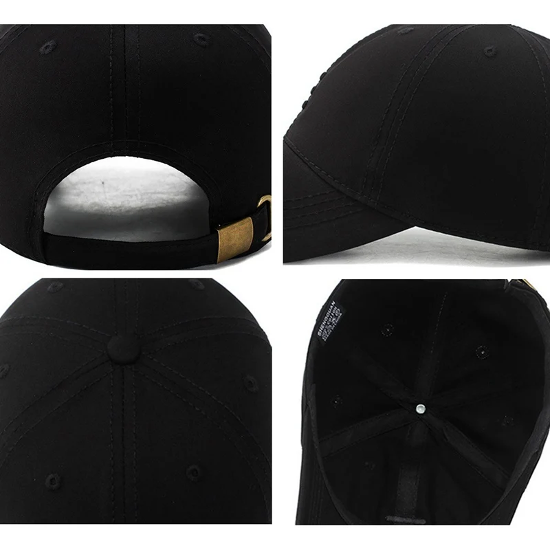 2021 черный головной убор однотонное Цвет три-бар регулируемая бейсболка Снэпбэк