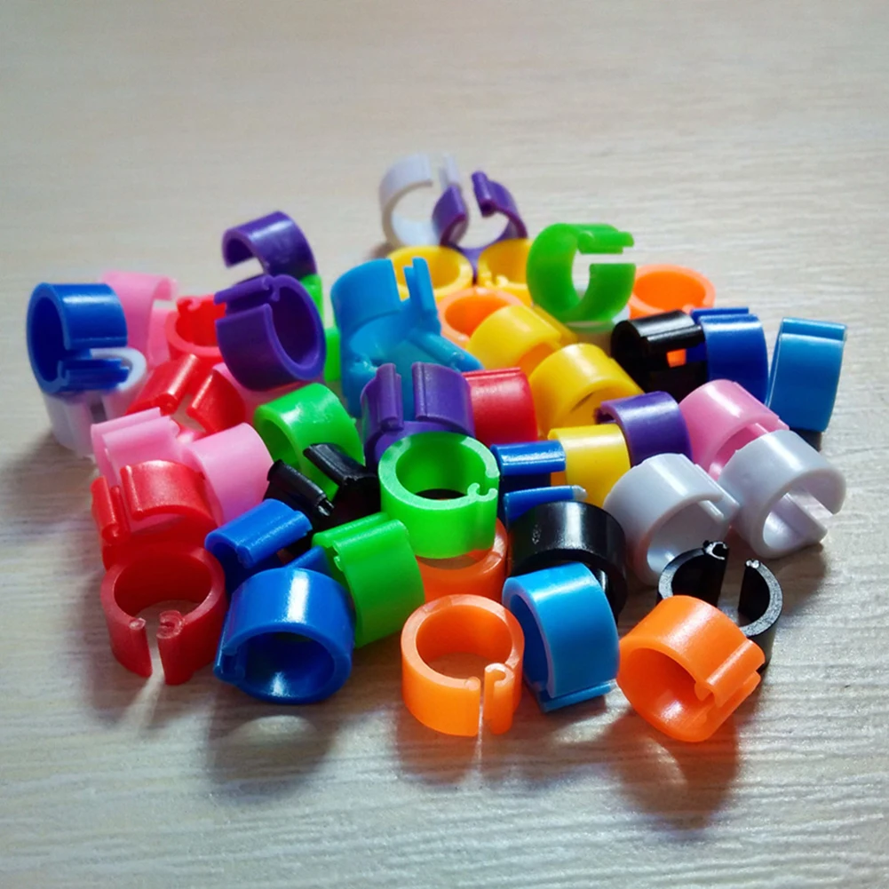 100 шт. пластиковые кольца для ног птицы утки голубей попугая|Кольца на лапки птиц|