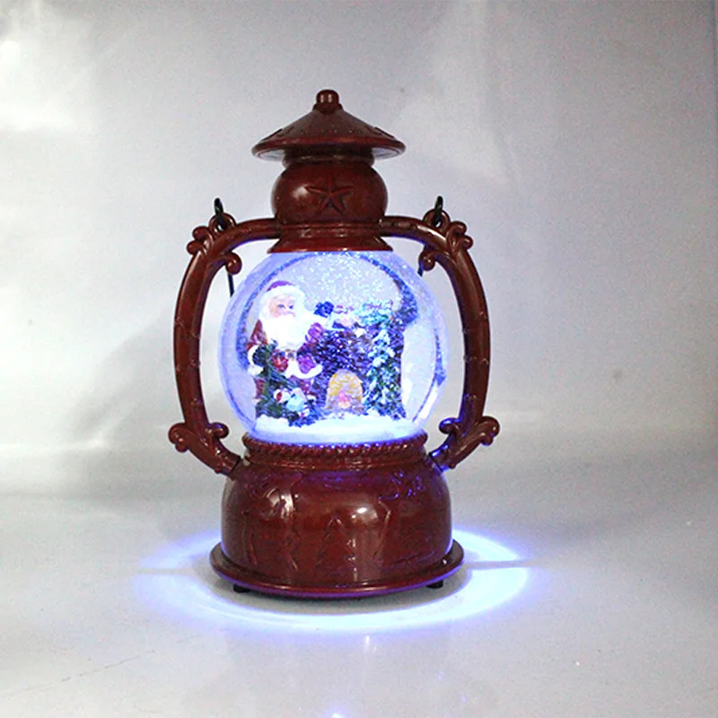 

2022 Christmas Music Falling Snow Lantern LED Fairy Lights Santa Pony Lights Floating Snow Lanterns Christmas Party Decoration