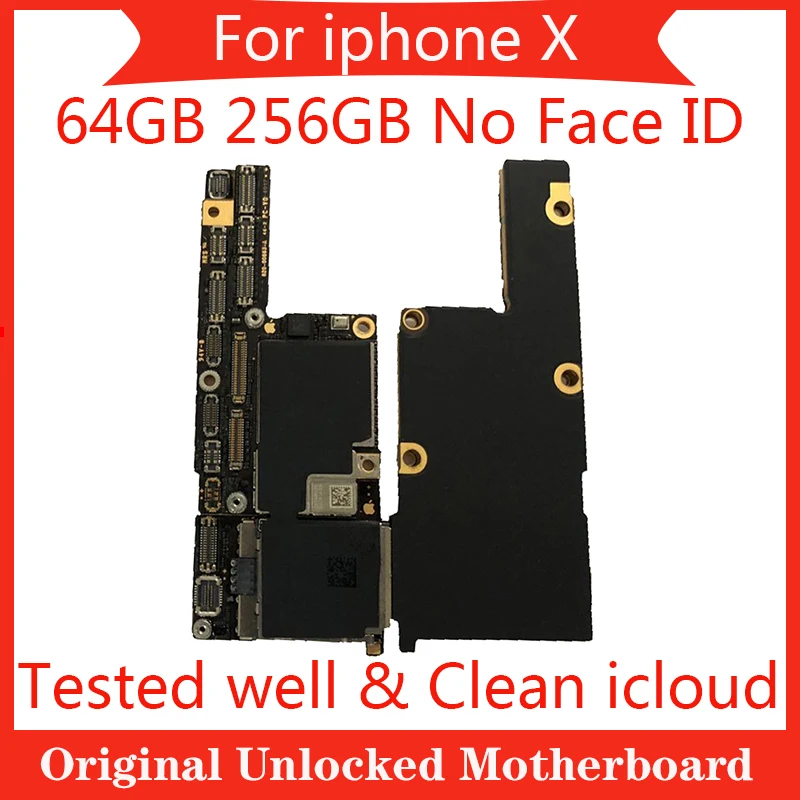 

For iphone X good tested motherboard without face ID mainboard for iphone X 64GB 256GB with clean icloud and full chips
