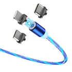 Цветной магнитный светодиодный кабель для быстрой зарядки, магнитный кабель Micro USB Type-C, светодиодный провод, шнур Type-C, зарядное устройство для iphone