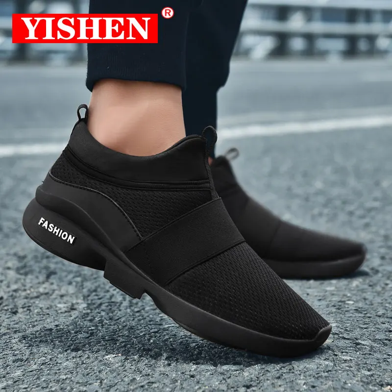 

YISHEN Fashion Sneakers Solid Colors Lightweight Fly Knitting Breathable Unisex Casual Shoes Couple Women Men Running Shoes