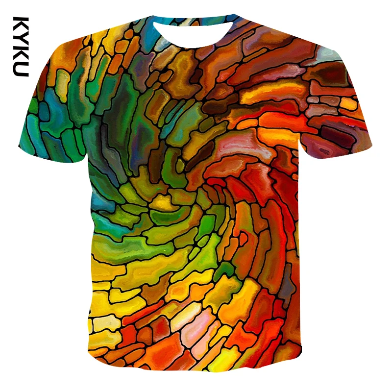 Новинка гипнотическая 3d-футболка KYKU с принтом головокружения забавная футболка