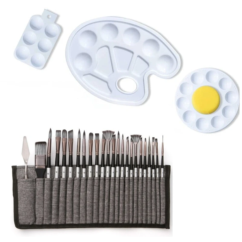 

Artist Paint Brush Set 28 - Acrylic Oil Paint Brushes Set of 28 Great for Beginners Experts, Suitable for Craft DIY