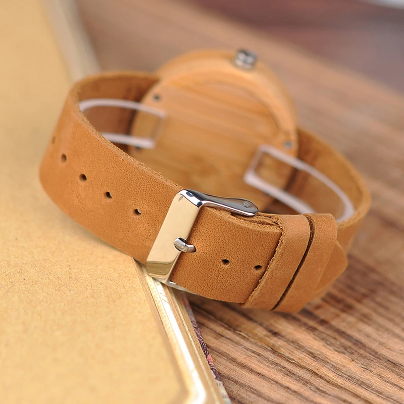 

BOBO BIRD Round Bamboo Wooden Women Watch Fashion Ladies Quartz Wristwatch Wood Women Clock in Gift Box Custom Logo Dropshipping