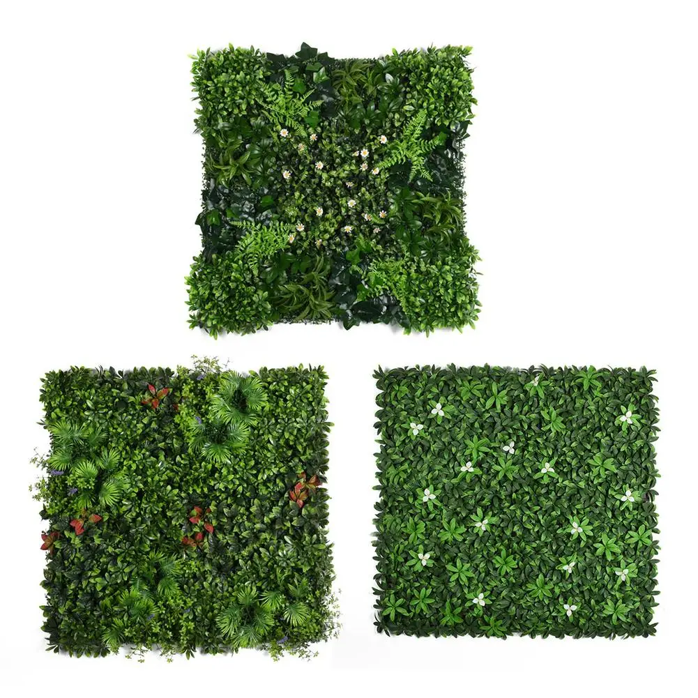 

50x50CM Artificial Plant Lawn DIY Background Wall Simulation Grass Leaf Panel Green Decoration Hanging