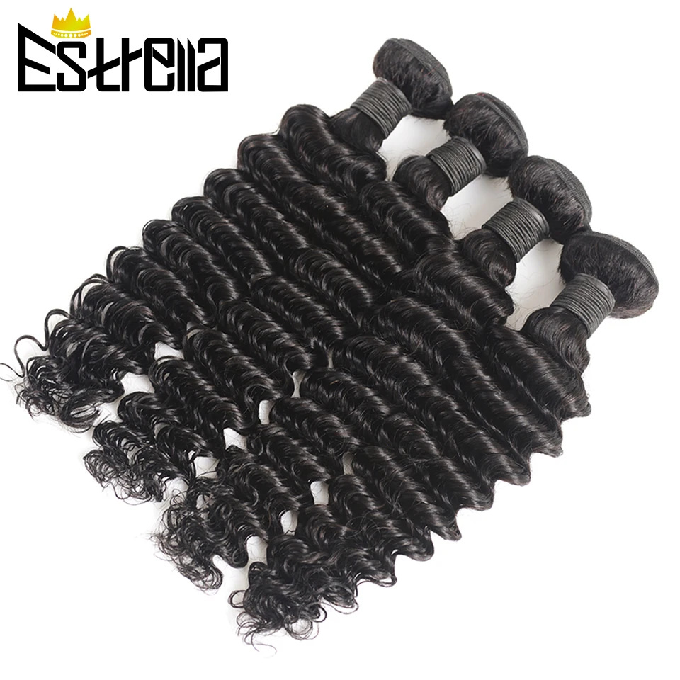 Глубокая волна волос пряди перуанских человеческих Ткачество Remy предложения