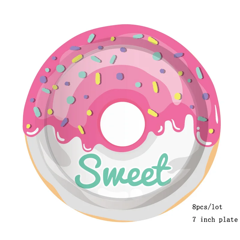 Прекрасные пончики тарелки для вечерние салфетки десерт тарелка на день