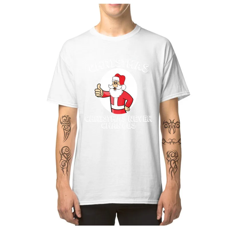 Футболка Fallout мужская с принтом Санта-Клауса хлопковая тенниска без надписей на