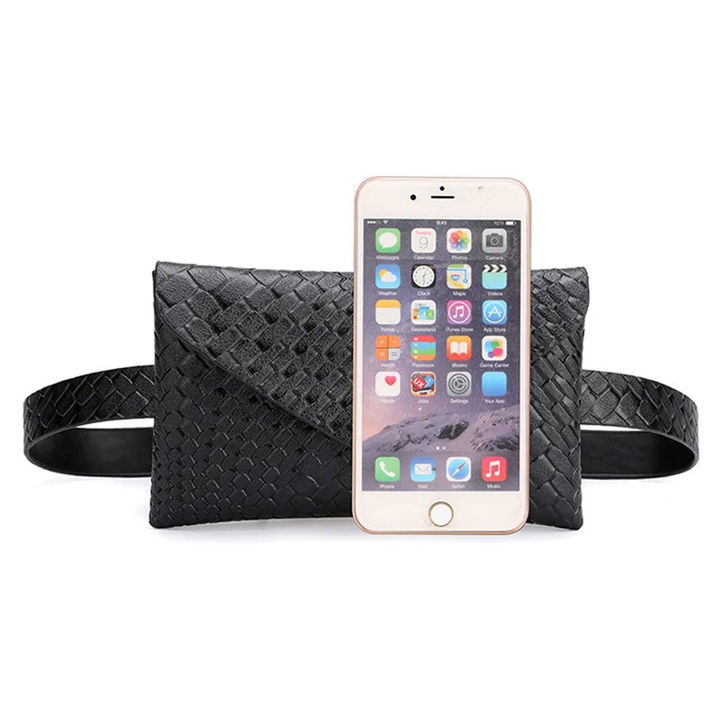 Поясная сумка Женская поясная Кожаная модная женская однотонная мессенджер из