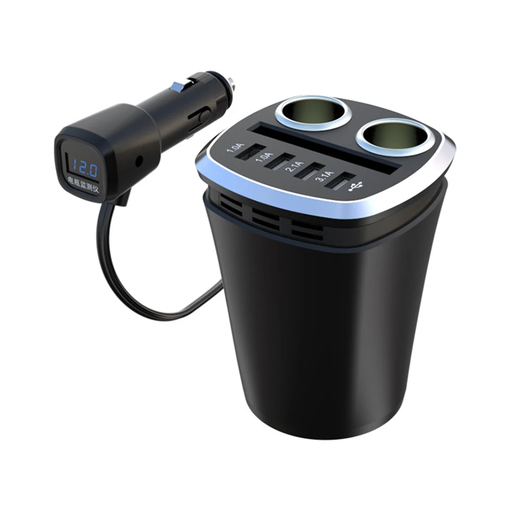 

1 To 2 12v-24v Car Cigarette Lighter Socket Splitter Plug Multifunctional Cup Type Car Charger For Moible Phone GPS Separator